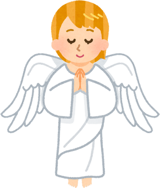 Illustration of Angel Praying with Hands Together